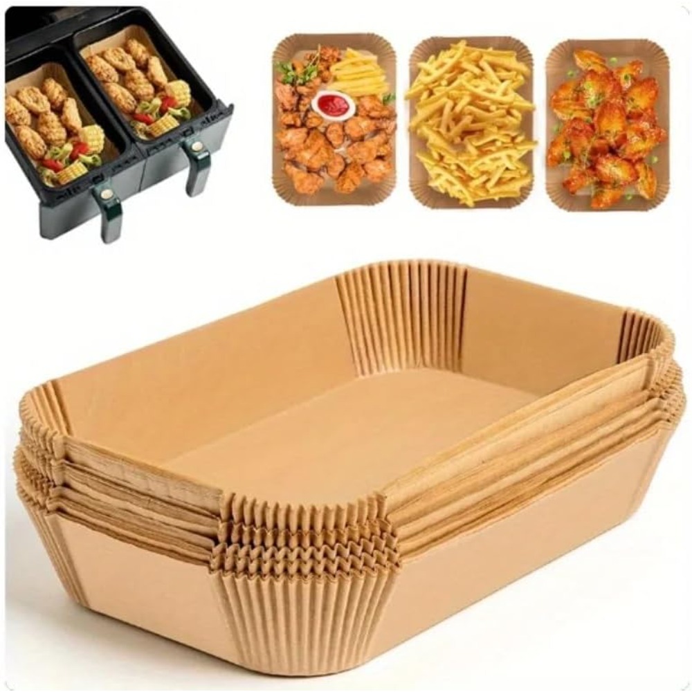 Commercial Kitchen Pots And Pans - กระดาษรองอบสำหรับหม้อทอดไร้น้ำมันแบบใช้แล้วทิ้ง รูปทรงสี่เหลี่ยมผืนผ้า 50/100 ชิ้น อุปกรณ์เสริมสำหรับครัว ทนน้ำมัน