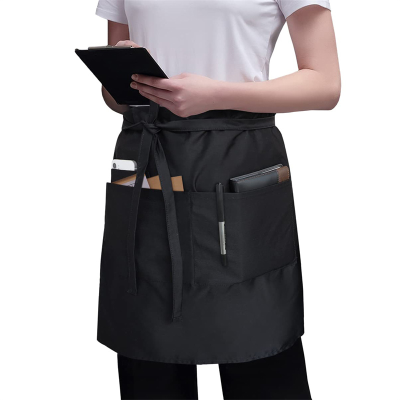 Commercial Kitchen Supplies - ที่กําหนดเองพิมพ์เย็บปักถักร้อยโลโก้ผ้าฝ้ายร้านอาหาร waiter Overalls ผ้ากันเปื้อนครัว Chef Beauty