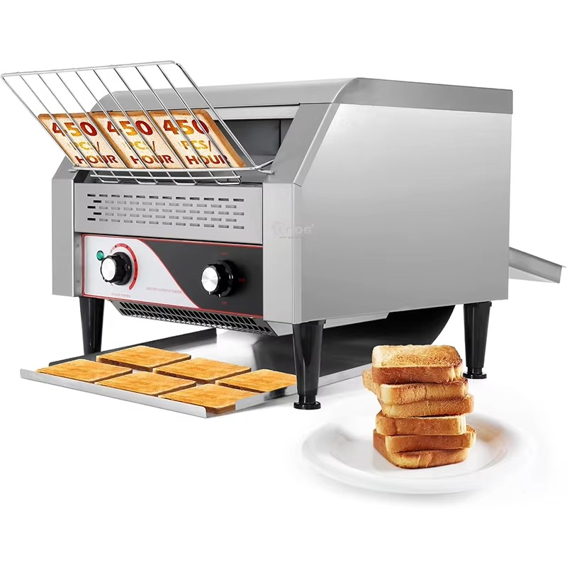 Commercial Kitchen Manufacturers - เครื่องปิ้งขนมปังสแตนเลสแบบสายพานลำเลียงสำหรับเชิงพาณิชย์ 450 ชิ้น เครื่องปิ้งแซนวิช อุปกรณ์ครัวร้านอาหาร ผู้ผลิต