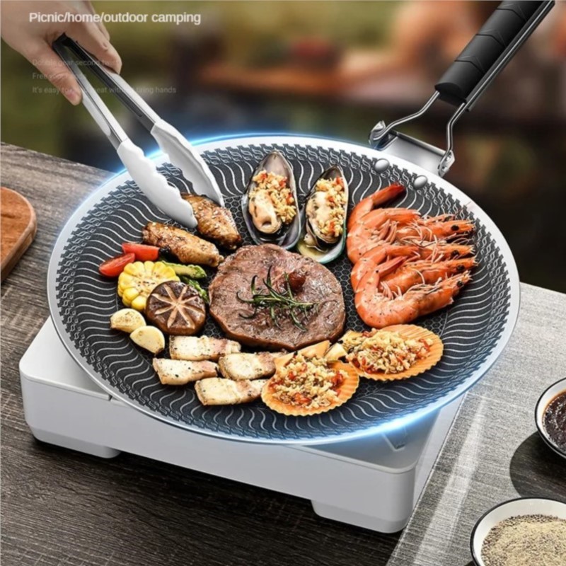 Commercial Kitchen Pots And Pans - 316 แผ่นบาร์บีคิวสแตนเลสแผ่นบาร์บีคิวกลางแจ้งหม้อครัวเรือนเกาหลีแผ่นเหล็กทําอาหารหม้อหุงข้าวกระทะ