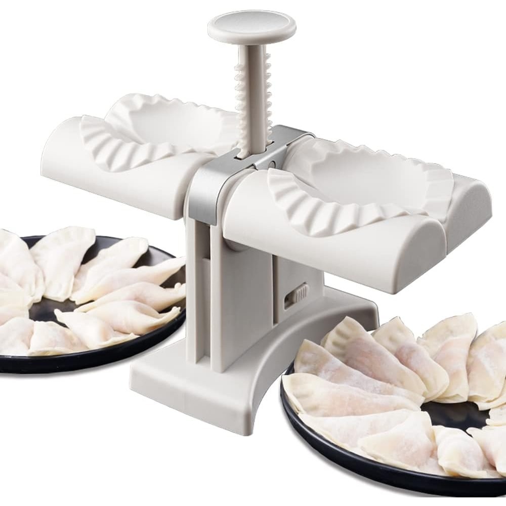 Commercial Kitchen Supplies - เครื่องทำเกี๊ยวอัตโนมัติ ทำความสะอาดง่าย แบบกดสองหัว แม่พิมพ์ทำขนมเปี๊ยะ ขนมจีบ ใช้ซ้ำได้