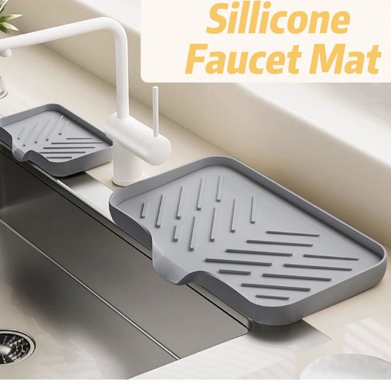 Commercial Kitchen Floor Drain - ที่วางสบู่ซิลิโคนแบบระบายน้ำได้เอง สำหรับอ่างล้างจานในครัว ถาดวางฟองน้ำ ถาดวางสบู่สำหรับล้างจาน ดีไซน์สร้างสรรค์ ไม่ต้องเจาะ