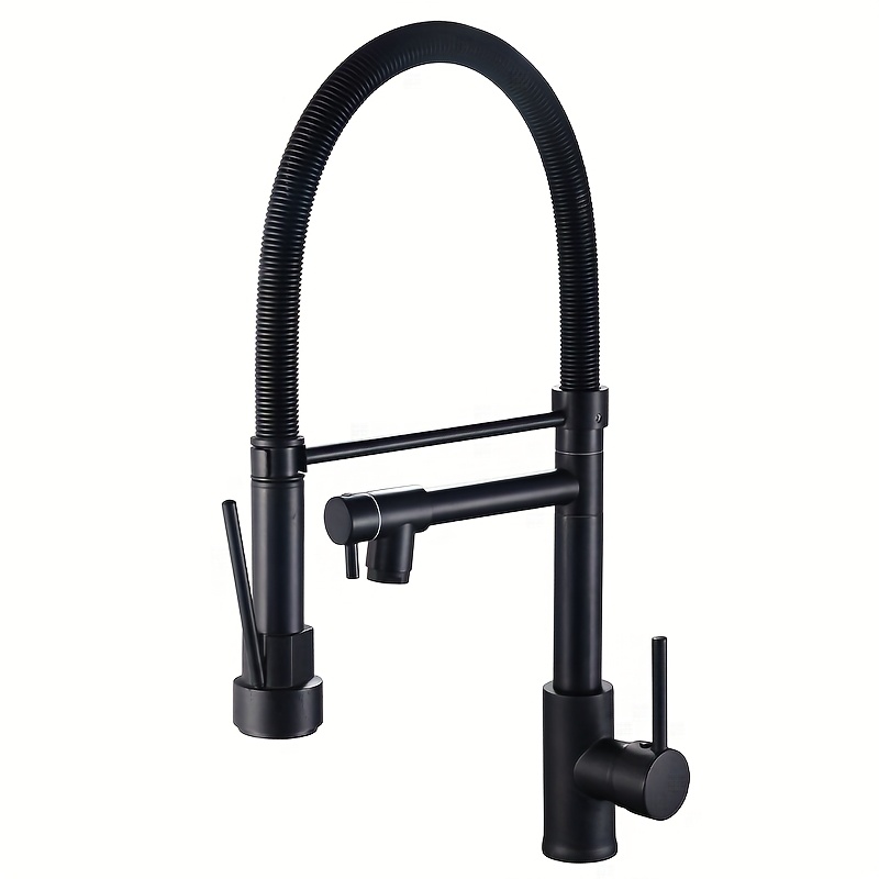 Commercial Kitchen Sprayer - ก๊อกน้ำอ่างล้างจานสแตนเลส SUS304 เกรดเชิงพาณิชย์ พร้อมหัวฉีดแบบดึงลงทรงโค้งสูง สำหรับโครงการระดับมืออาชีพ