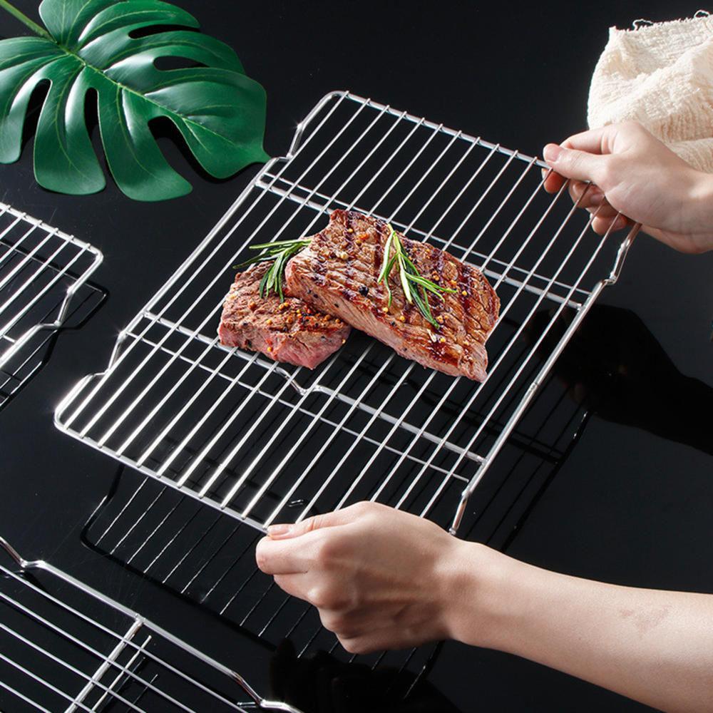 Commercial Kitchen Warmer - สแตนเลสบาร์บีคิวตาข่ายเสื่อReusableความต้านทานความร้อนBBQเบเกอรี่สุทธิPadครัวทำอาหารเตาขาตั้งLinerอุปกรณ์เสริมเครื่องมือ