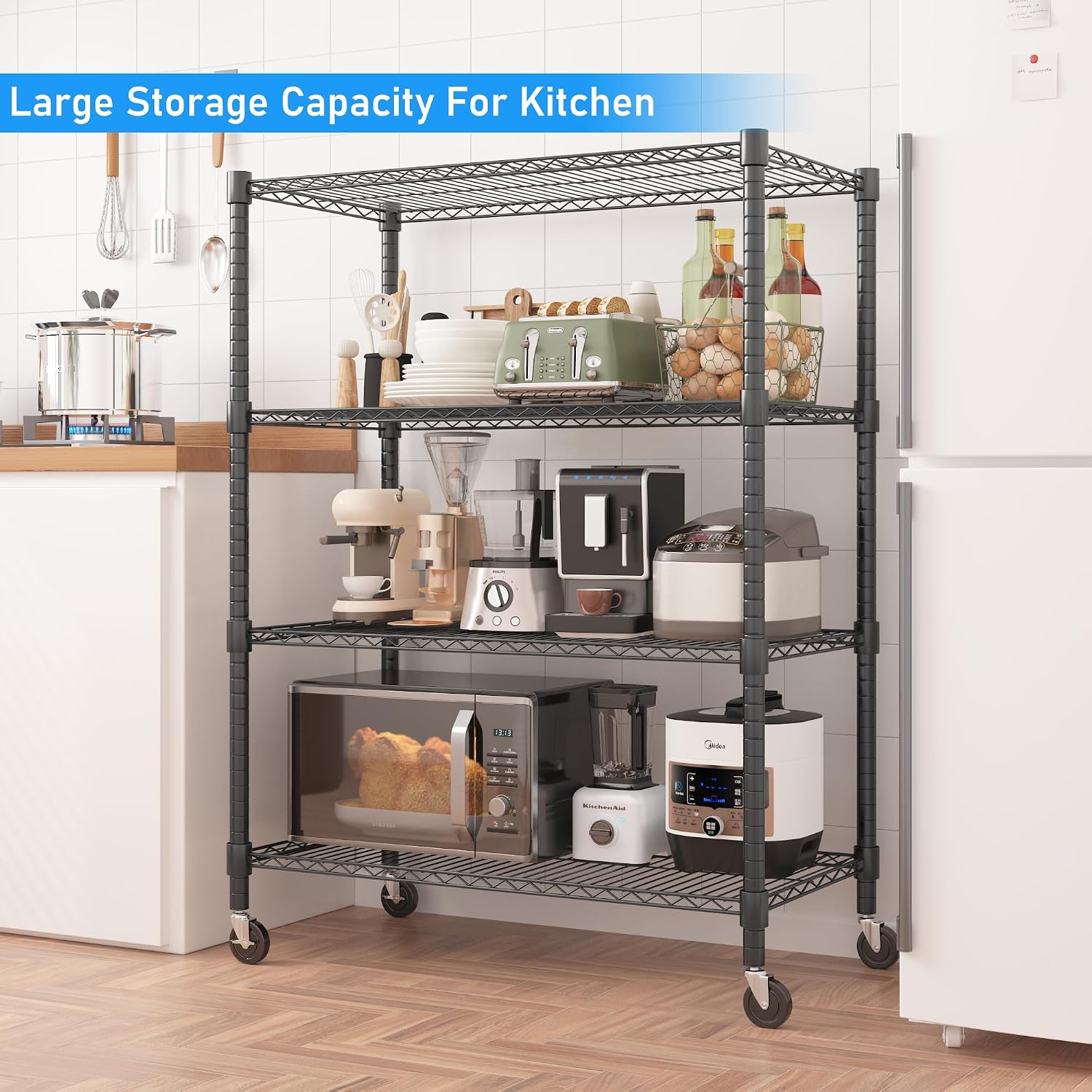 ชั้นวางของโลหะ 4 ชั้น ปรับระดั - Commercial Kitchen On Wheels บทวิจารณ์และราคา