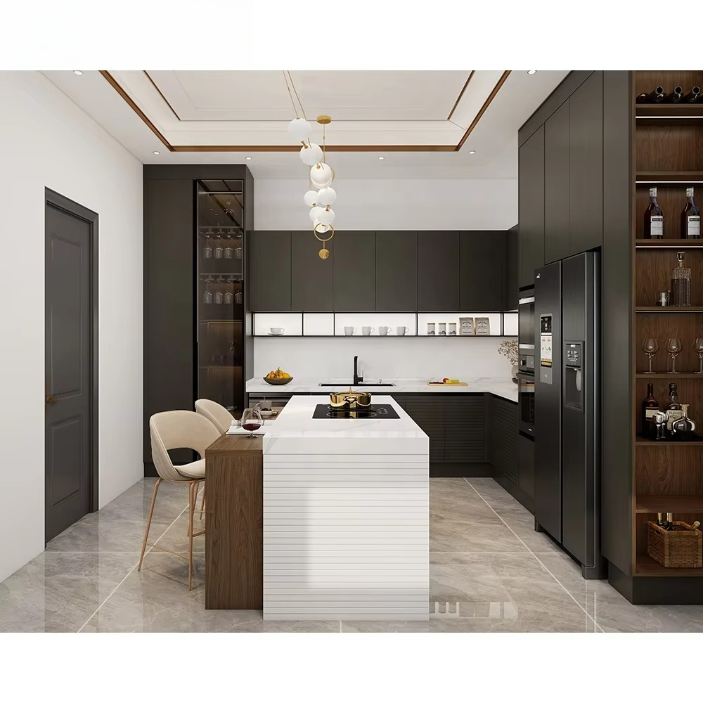ตู้ครัวเมลามีนไม้สไตล์โมเดิร์น - Commercial Kitchen Manufacturers บทวิจารณ์และราคา