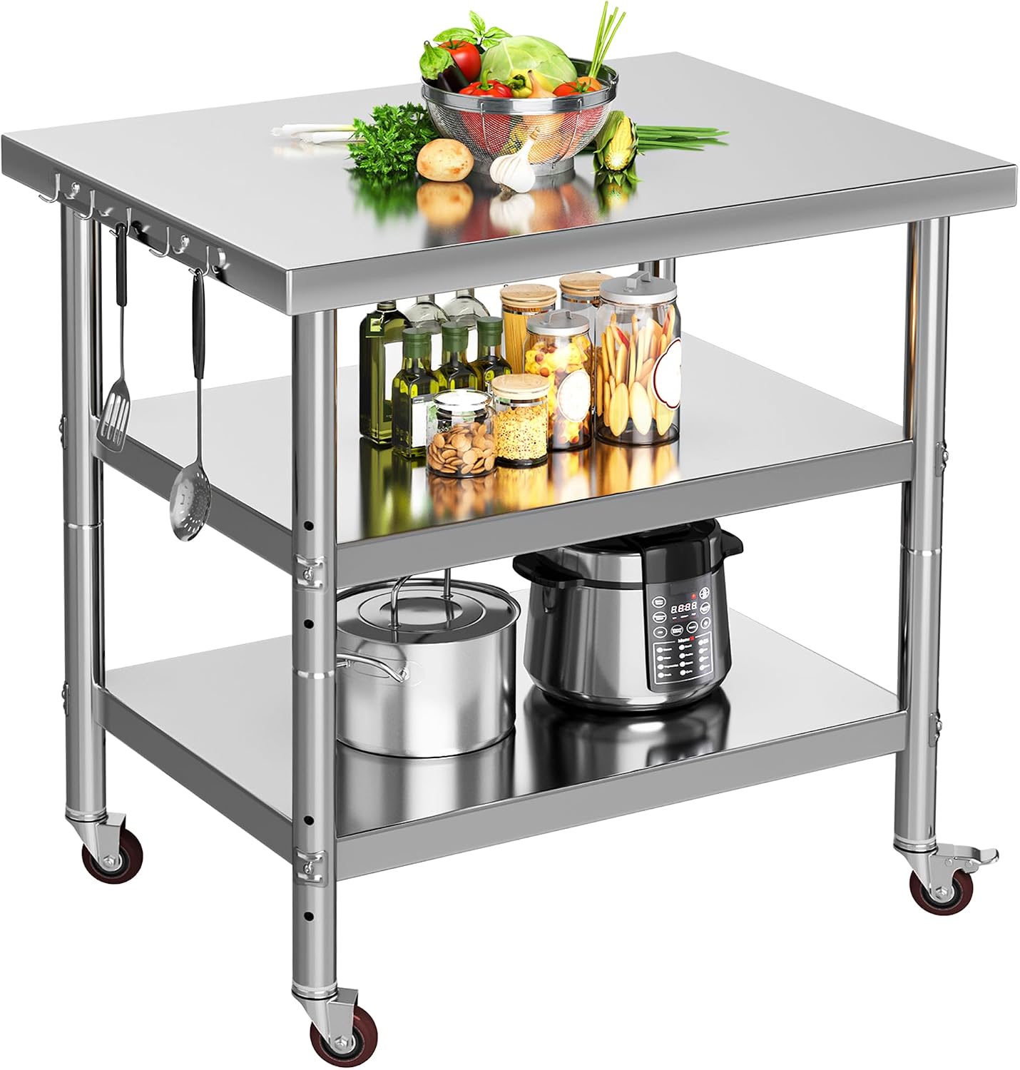 โต๊ะเตรียมอาหารสแตนเลส, รถเข็น - Commercial Kitchen On Wheels บทวิจารณ์และราคา