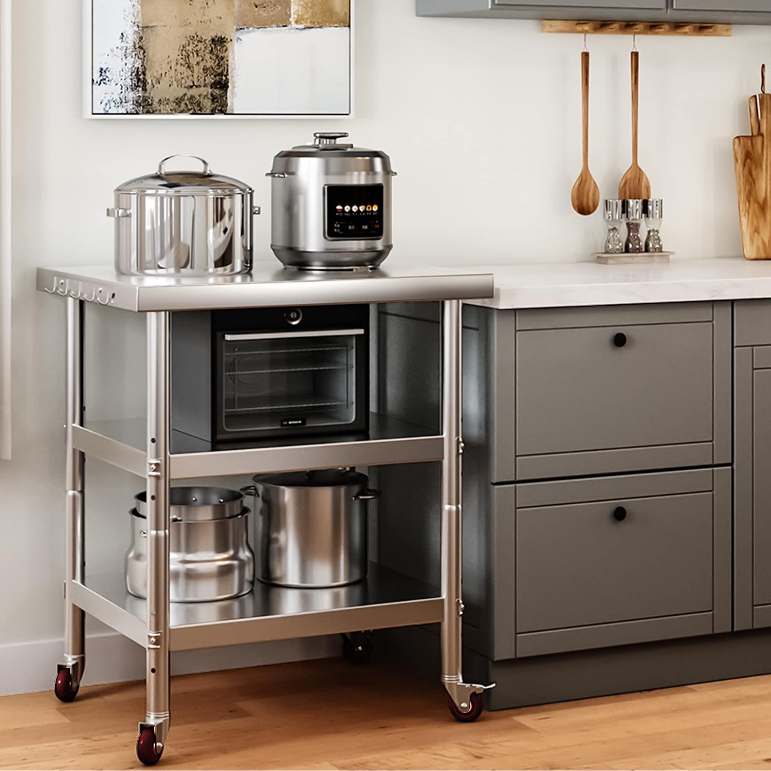 โต๊ะเตรียมอาหารสแตนเลส, รถเข็น - Commercial Kitchen On Wheels บทวิจารณ์และราคา