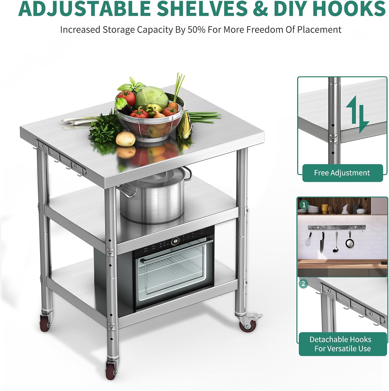 โต๊ะเตรียมอาหารสแตนเลส, รถเข็น - Commercial Kitchen On Wheels บทวิจารณ์และราคา